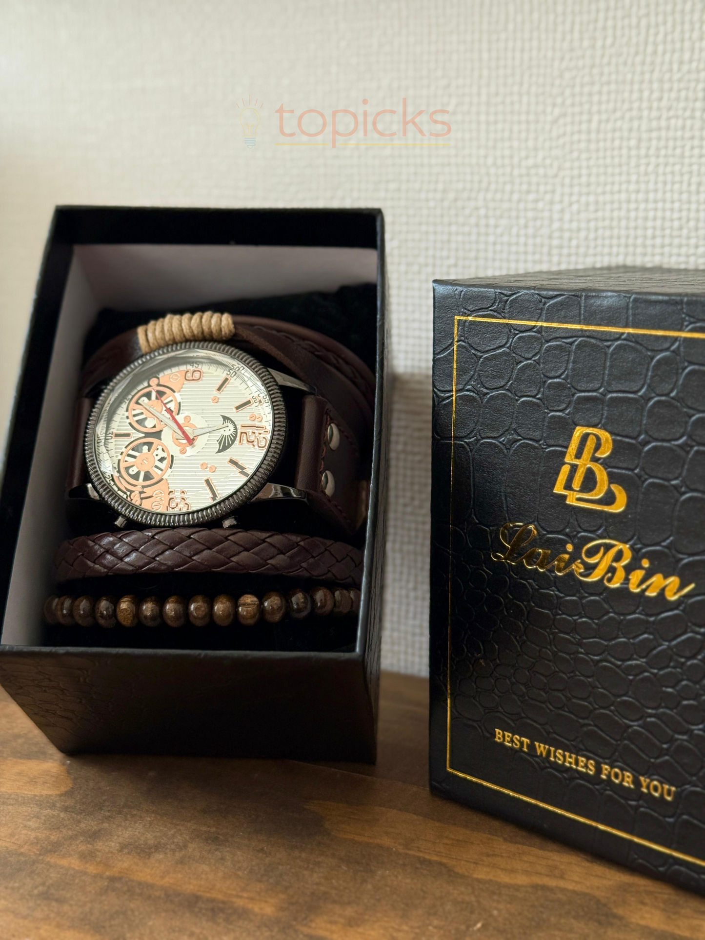 🕒 Set de Reloj Premium + Pulseras – El regalo perfecto para hombres con estilo