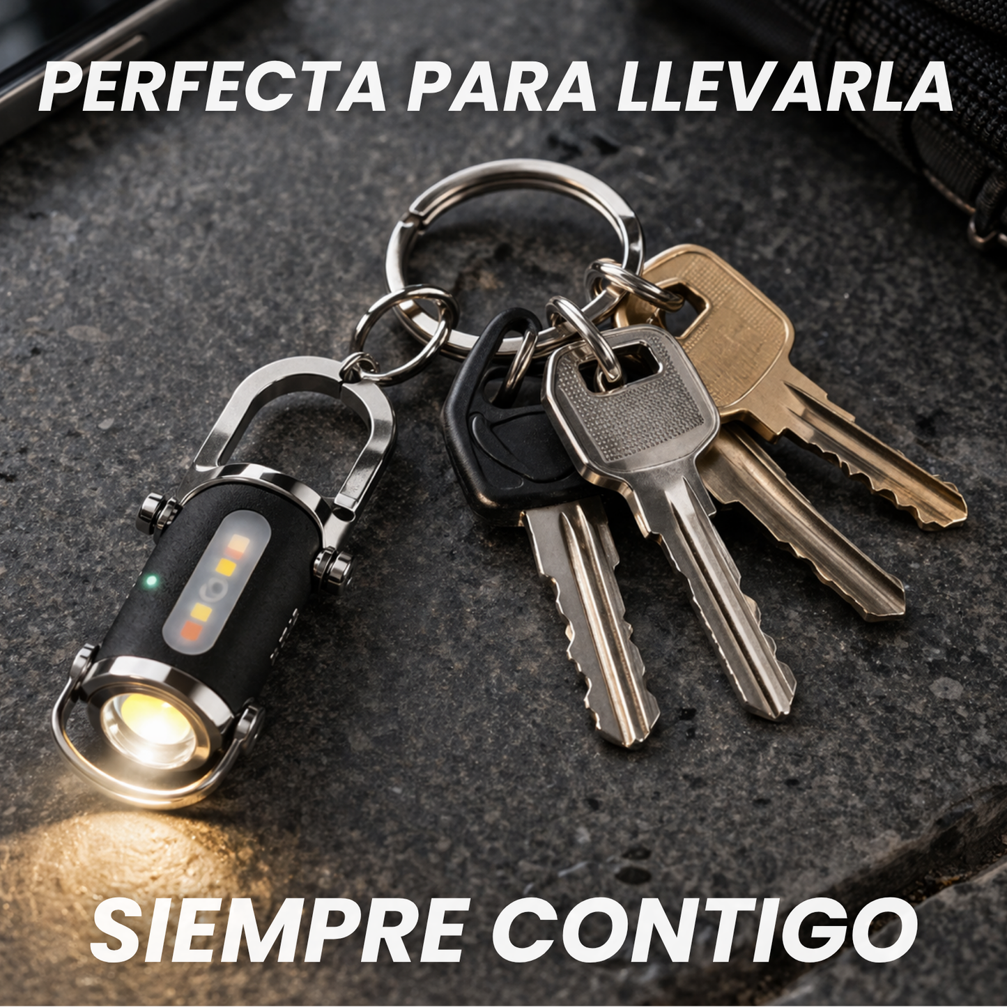 Mini linterna llavero 2x1 - Luz potente en tu bolsillo