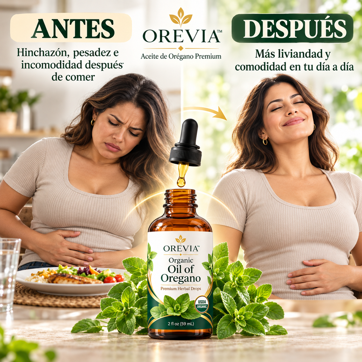 OREVIA™ Aceite de Orégano Premium 2x1 – Menos Hinchazón y Más Ligereza