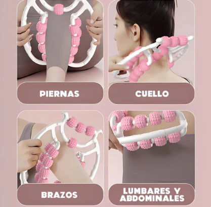 💆♀️ Masajeador Manual de Rodillos – Alivia, moldea y relaja donde quieras