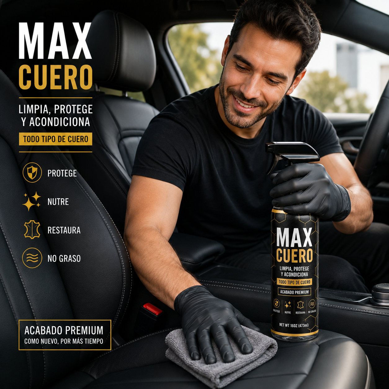 MAX CUERO - Limpia, renueva y nutre tus cueros en segundos