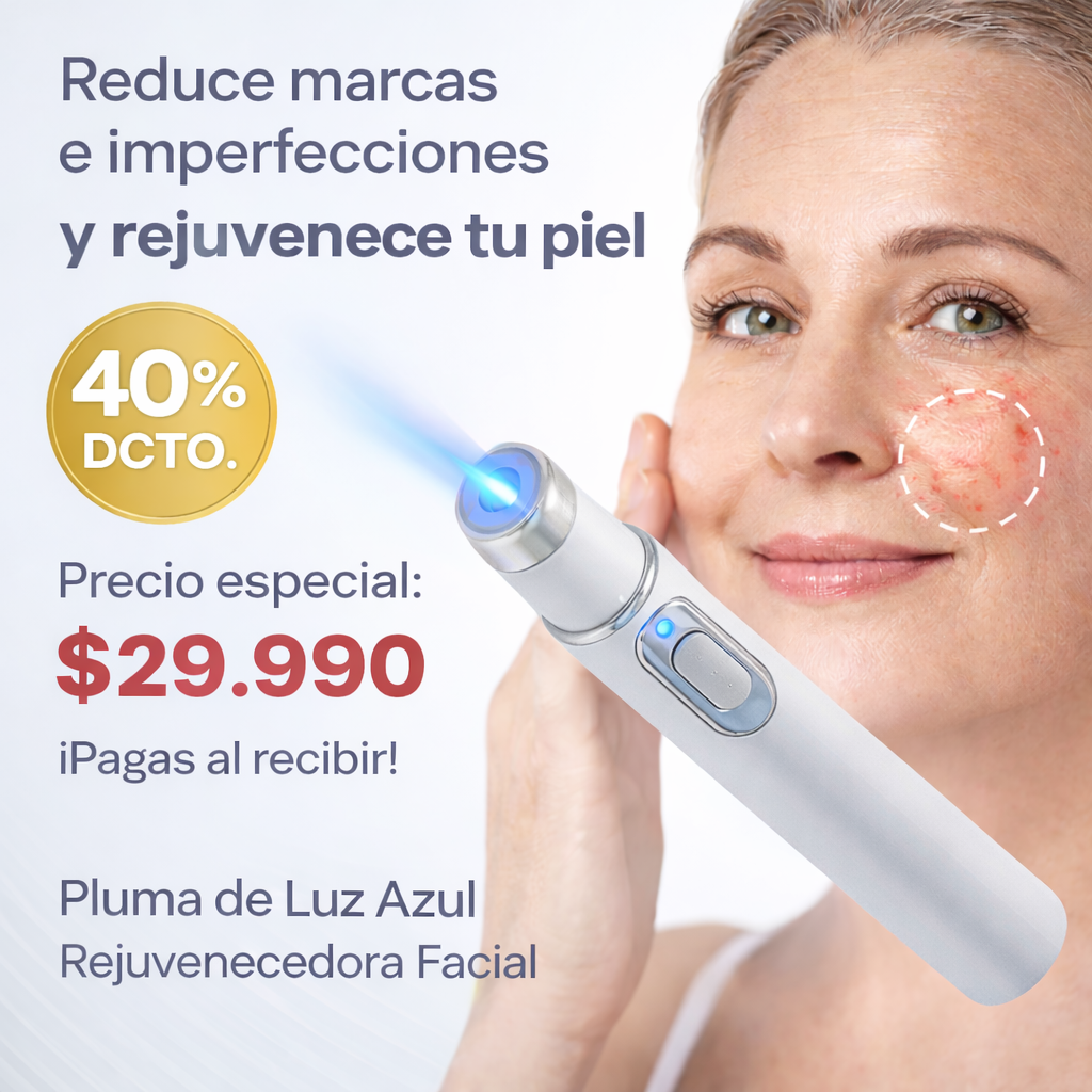 ✨ Pluma de Luz Azul Rejuvenecedora Facial - Tu piel más joven y saludable