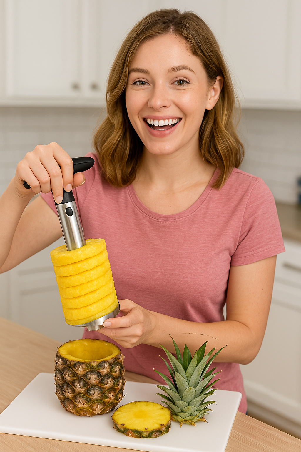 🍍 Cortador y Rebanador de Piña – Rodajas perfectas en segundos