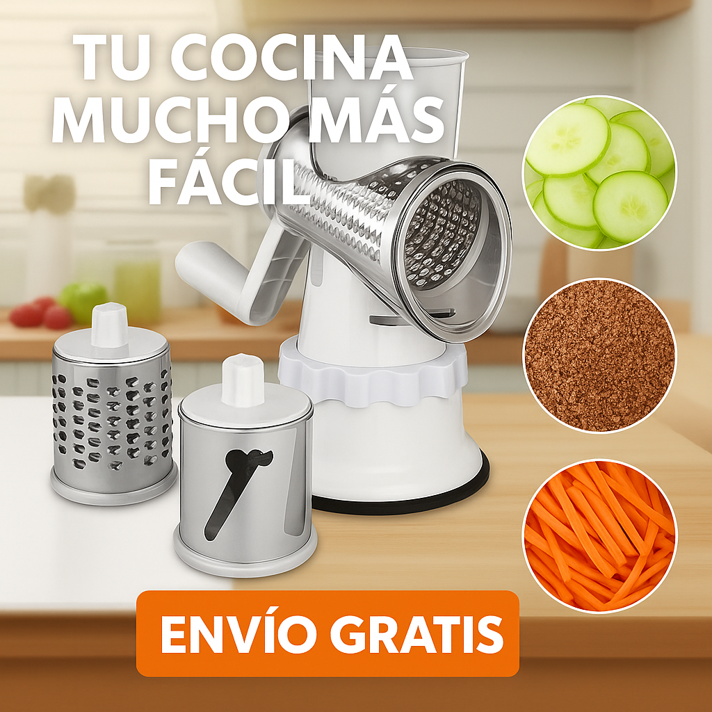 🥕 Picador Manual 3 en 1 – ¡Ahorra tiempo en la cocina!