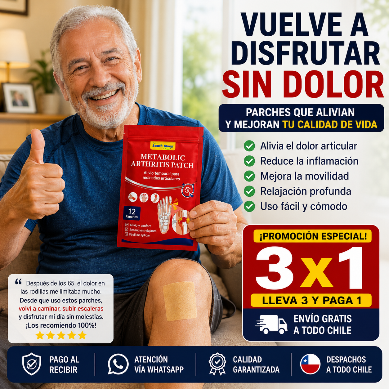 Parches Transdérmicos para el Alivio del Dolor Articular - Oferta 3x1