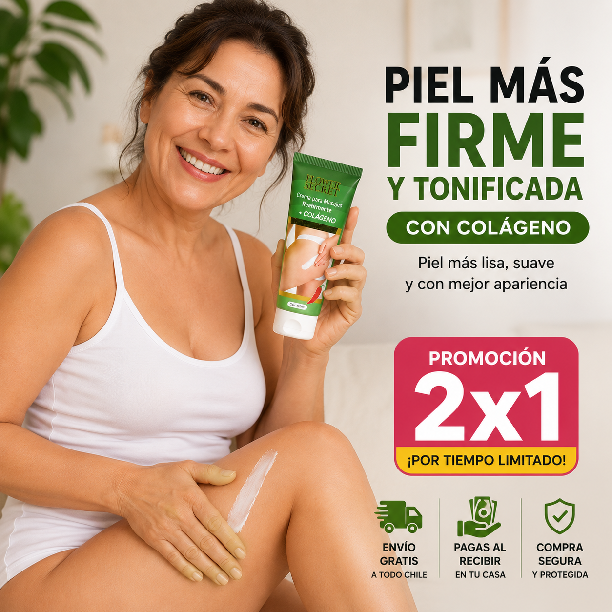 Crema Reafirmante con Colágeno (Promoción 2x1) - Piel más suave y tonificada