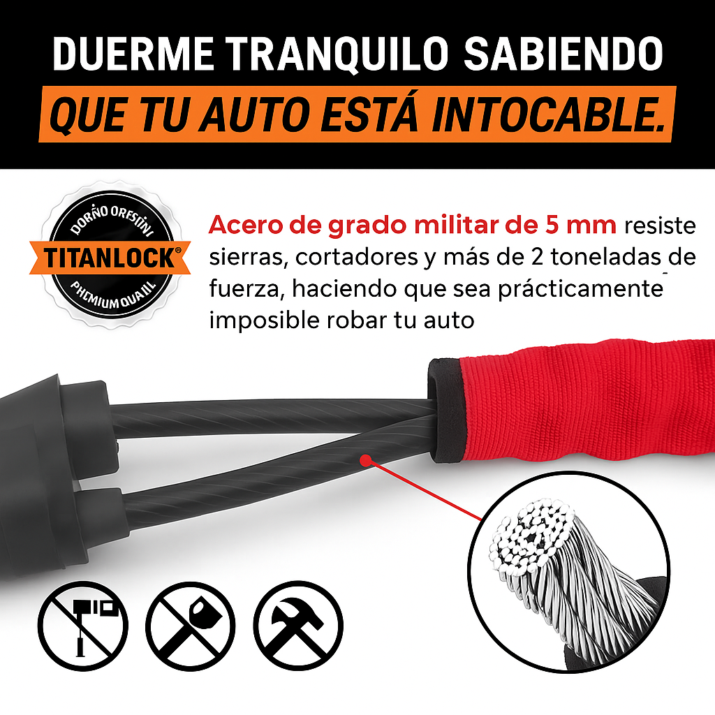 Tranca Volante Antirrobo 🚘🔒 – Protección doble para tu auto