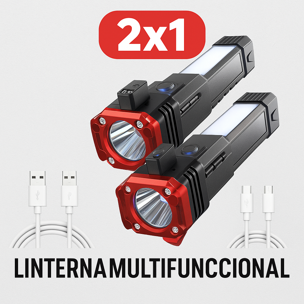 🔦 Linterna Multifuncional 6 en 1 (2x1) – Seguridad y Emergencia en tus manos