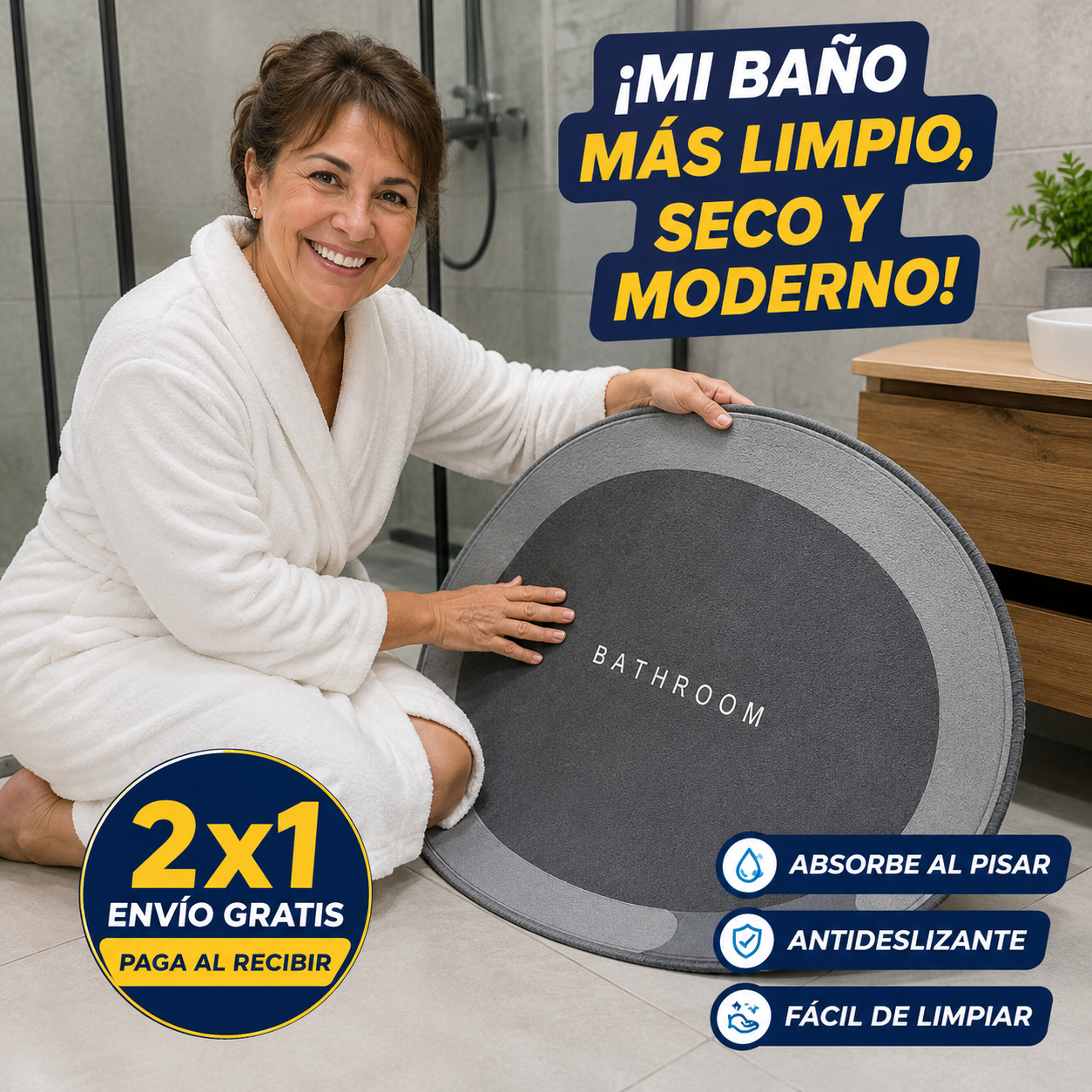 Alfombra Absorbente Premium de Secado Rápido - No más pisos mojados