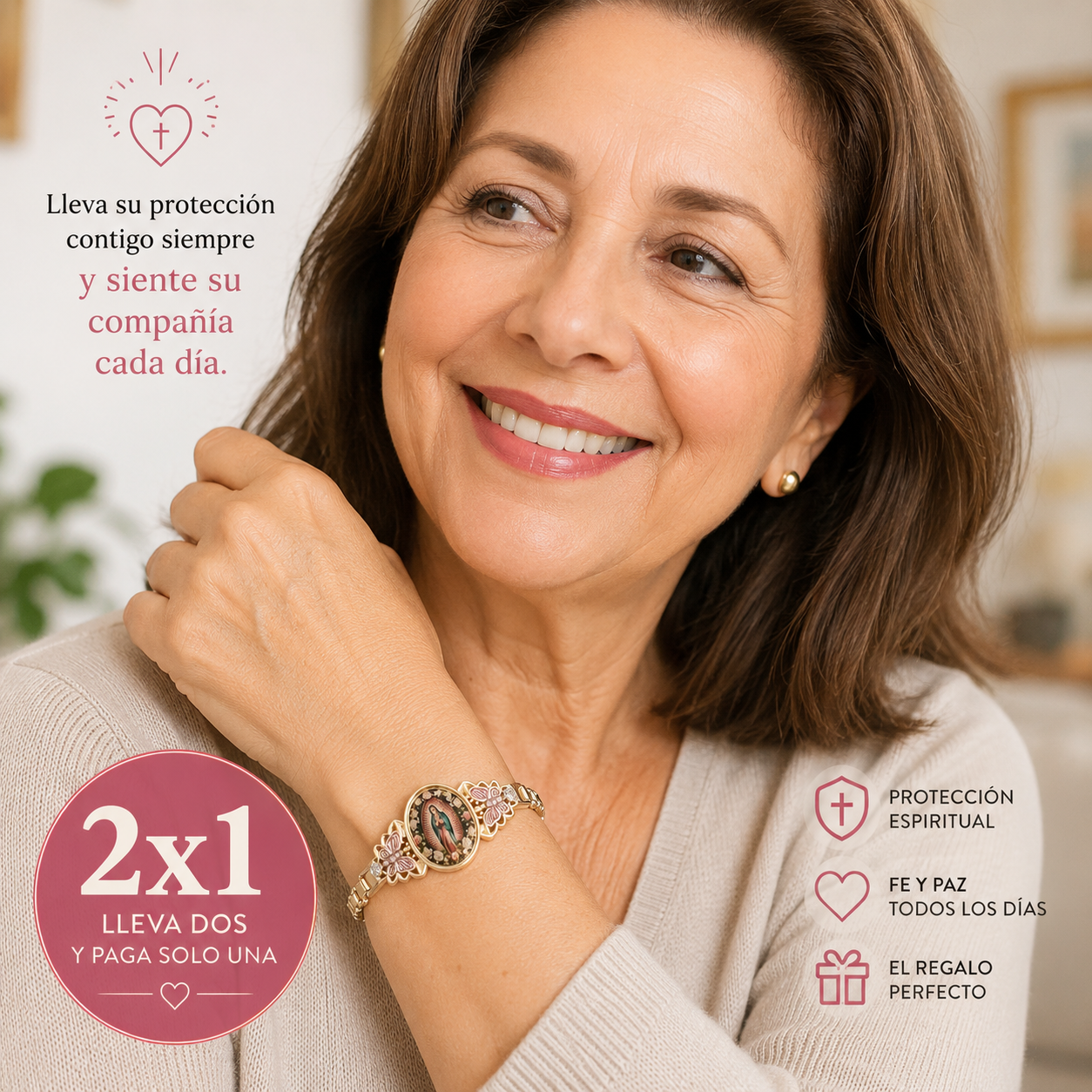Pulsera Virgen de Guadalupe Bañada en Oro (Promoción 2x1) - Lleva su protección contigo