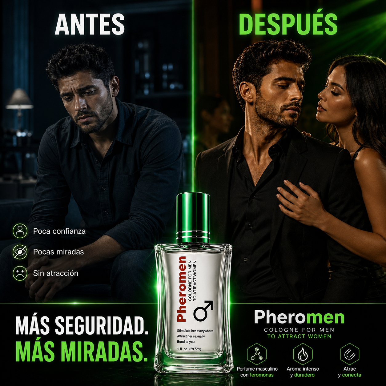 Pheromen™ – Perfume Masculino con Feromonas | Atrae Más Miradas
