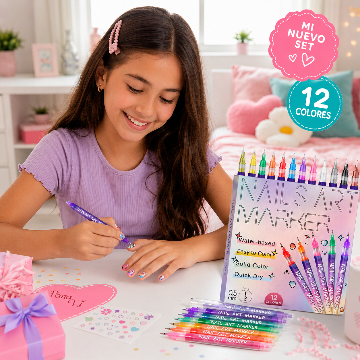 Set 12 Marcadores para Uñas - Deja volar su creatividad