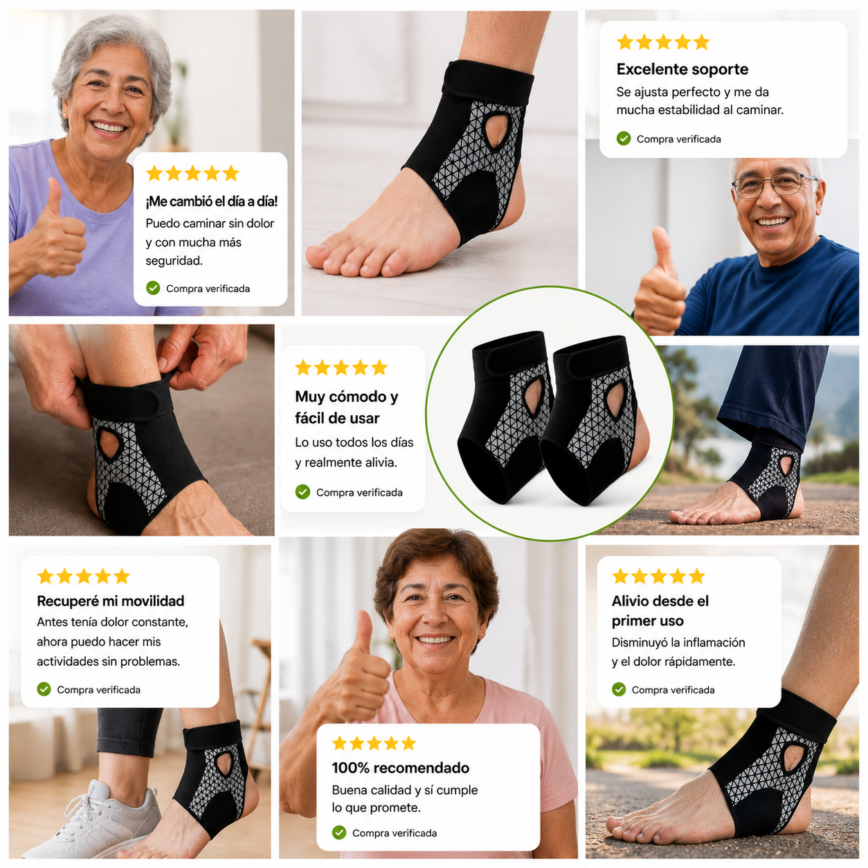 Tobillera Elástica Ajustable - Soporte profesional y Alivio del dolor