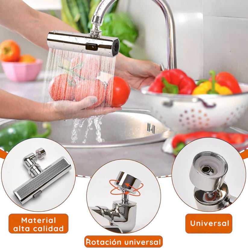 🚰 Filtro de Grifo Giratorio 360° – Practicidad y Ahorro de Agua en tu Cocina
