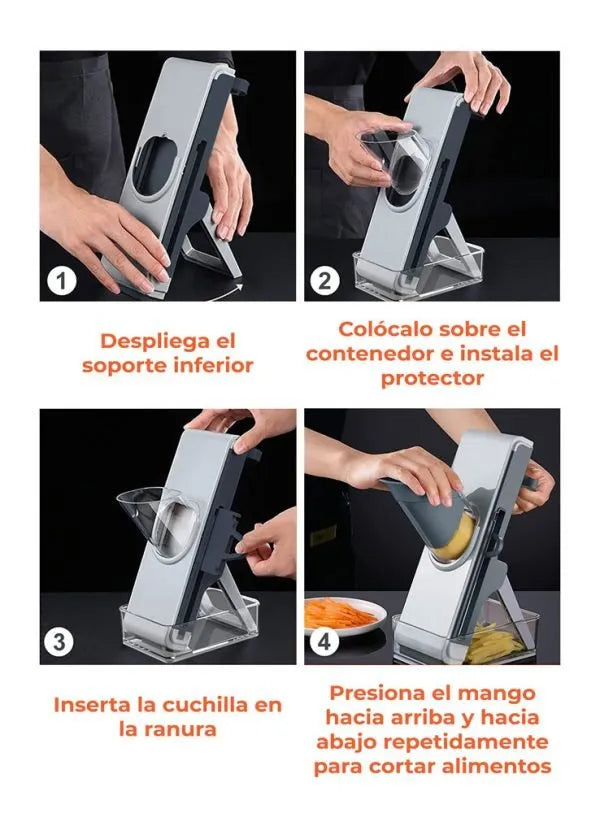 Cortador rallador de frutas y verduras