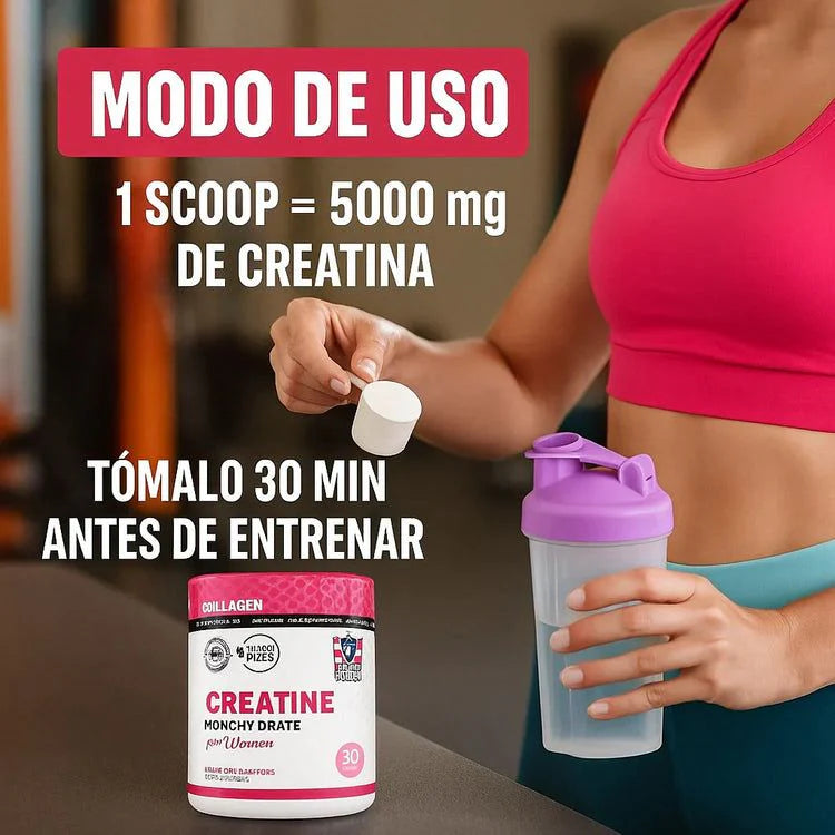 🍑 Creatina Monohidratada para Mujeres – Glúteos Más Firmes y Energía Total