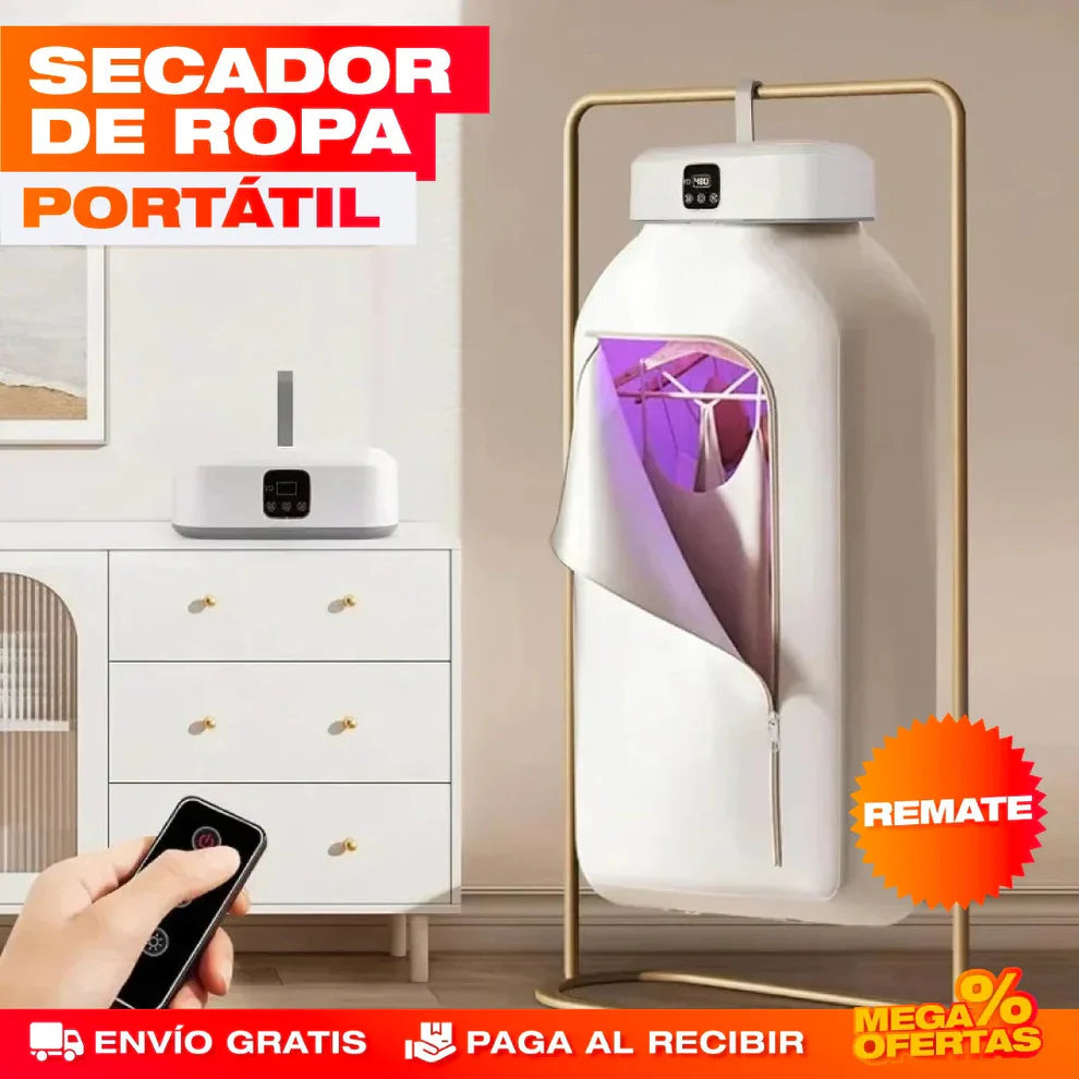 🌧️ Secadora de Ropa Portátil – ¡Seca tu ropa sin sol, rápido y en casa! 👚🔥