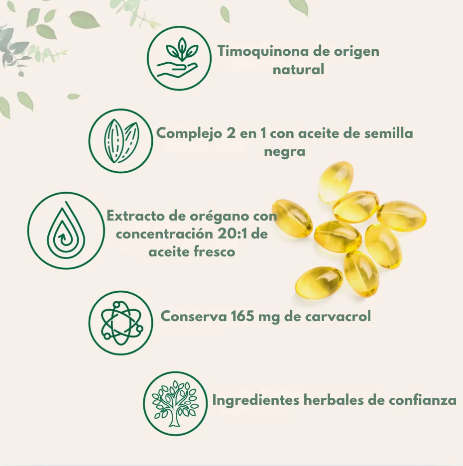 🌿 Aceite De Orégano 6000 Mg 60 capsulas - Bienestar General Natural
