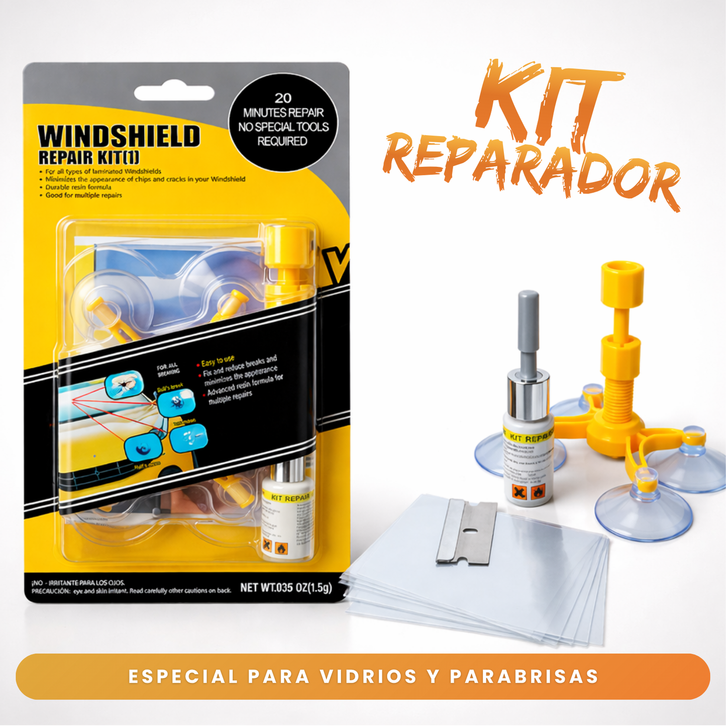 Kit Reparador de Vidrios y Parabrisas