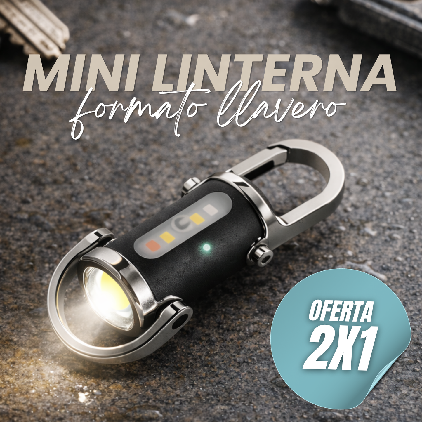 Mini linterna llavero 2x1 - Luz potente en tu bolsillo