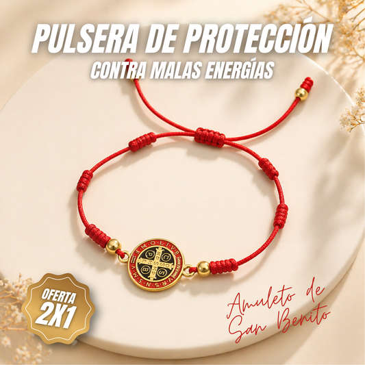 Pulsera roja de protección San Benito OFERTA 2X1 - Amuleto de protección espiritual