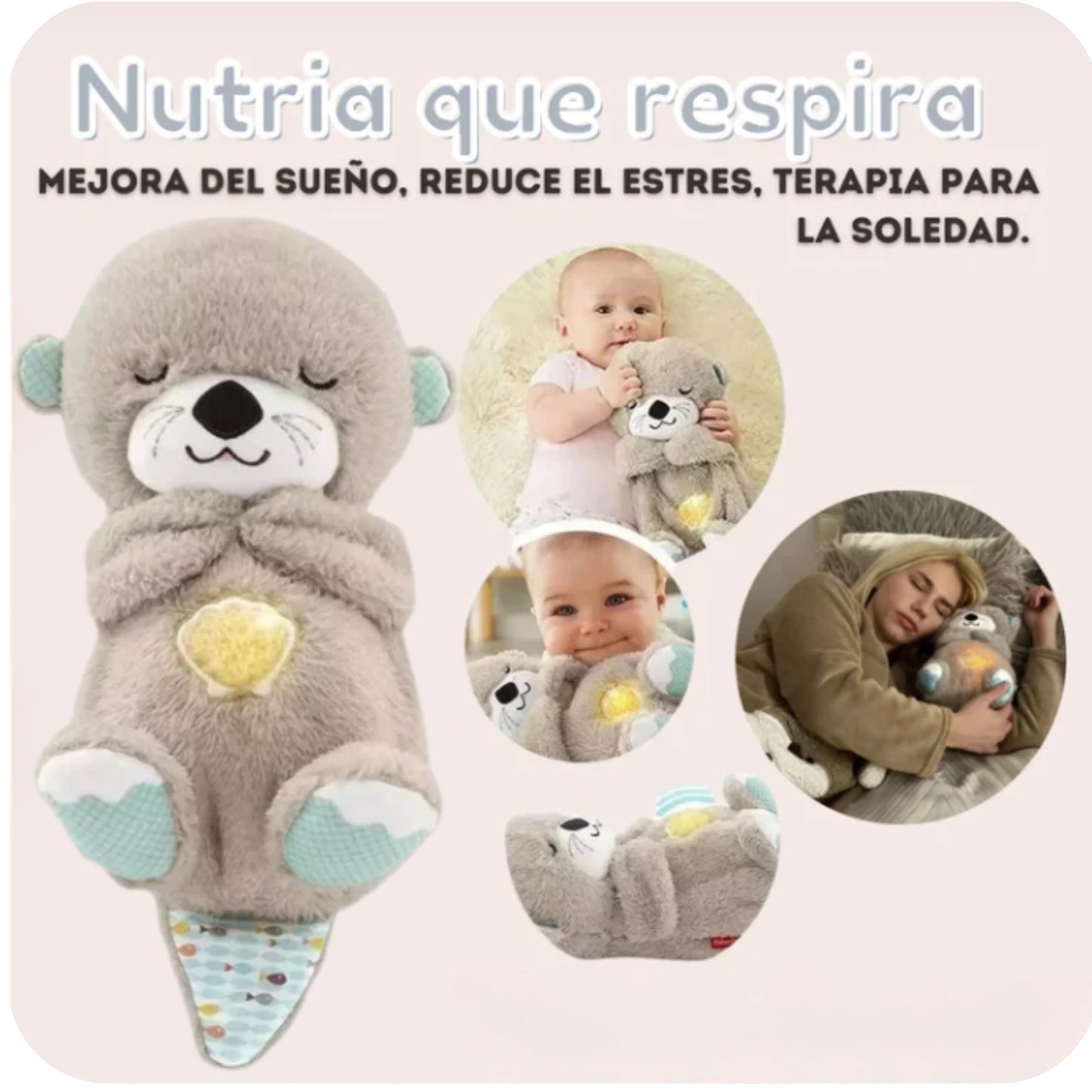 Nutria Peluche de Apego Respira bebe