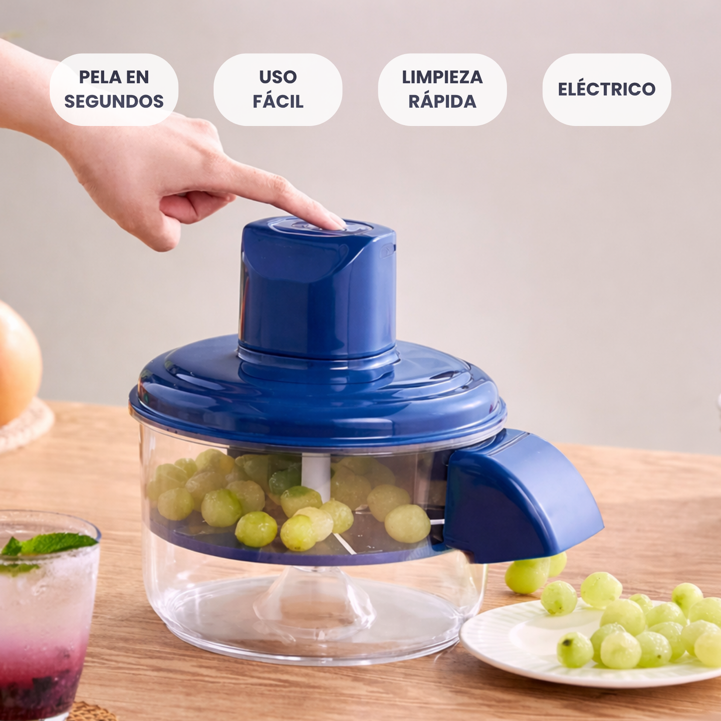 Pelador eléctrico para frutas, verduras, ajo y más - Tu cocina mucho más simple