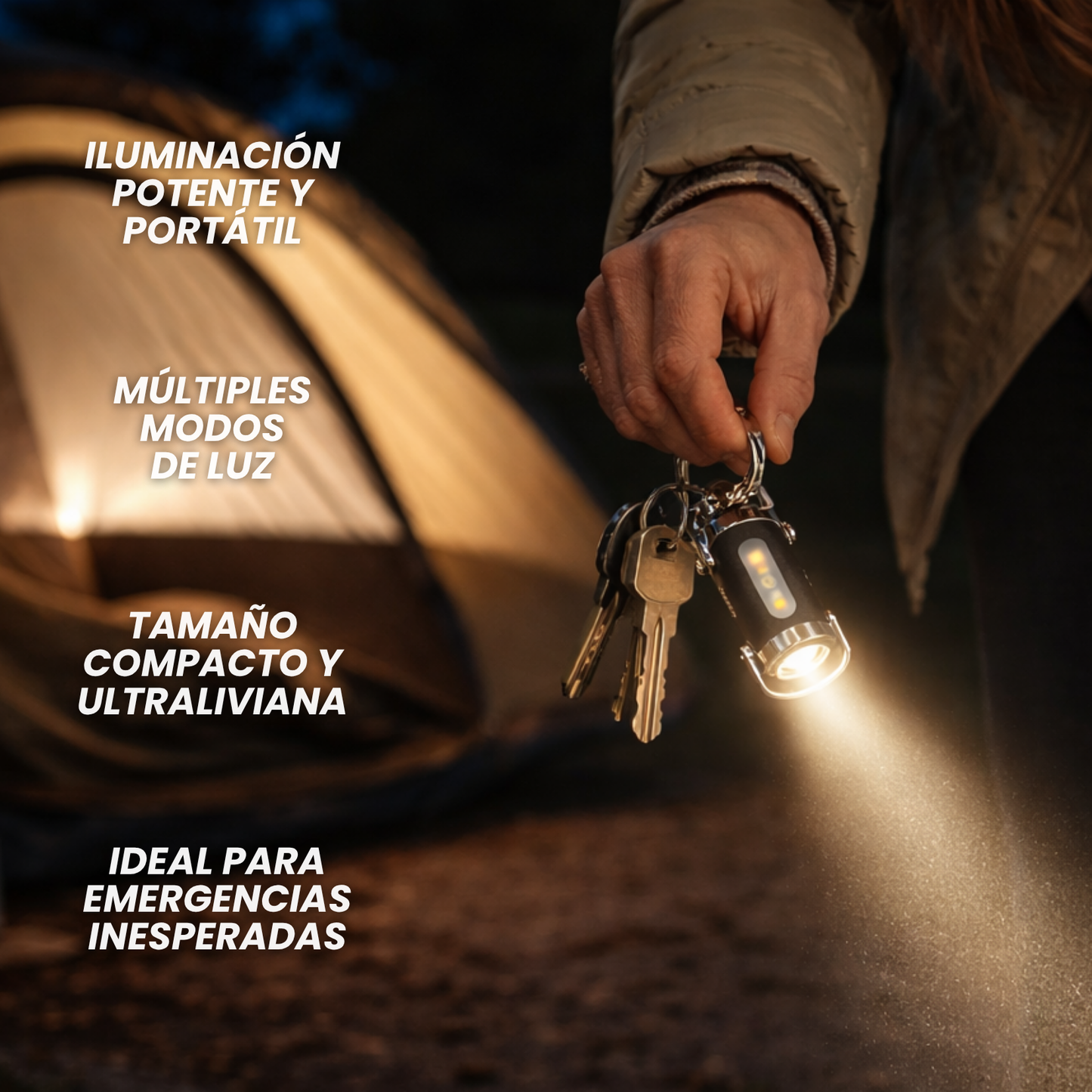 Mini linterna llavero 2x1 - Luz potente en tu bolsillo