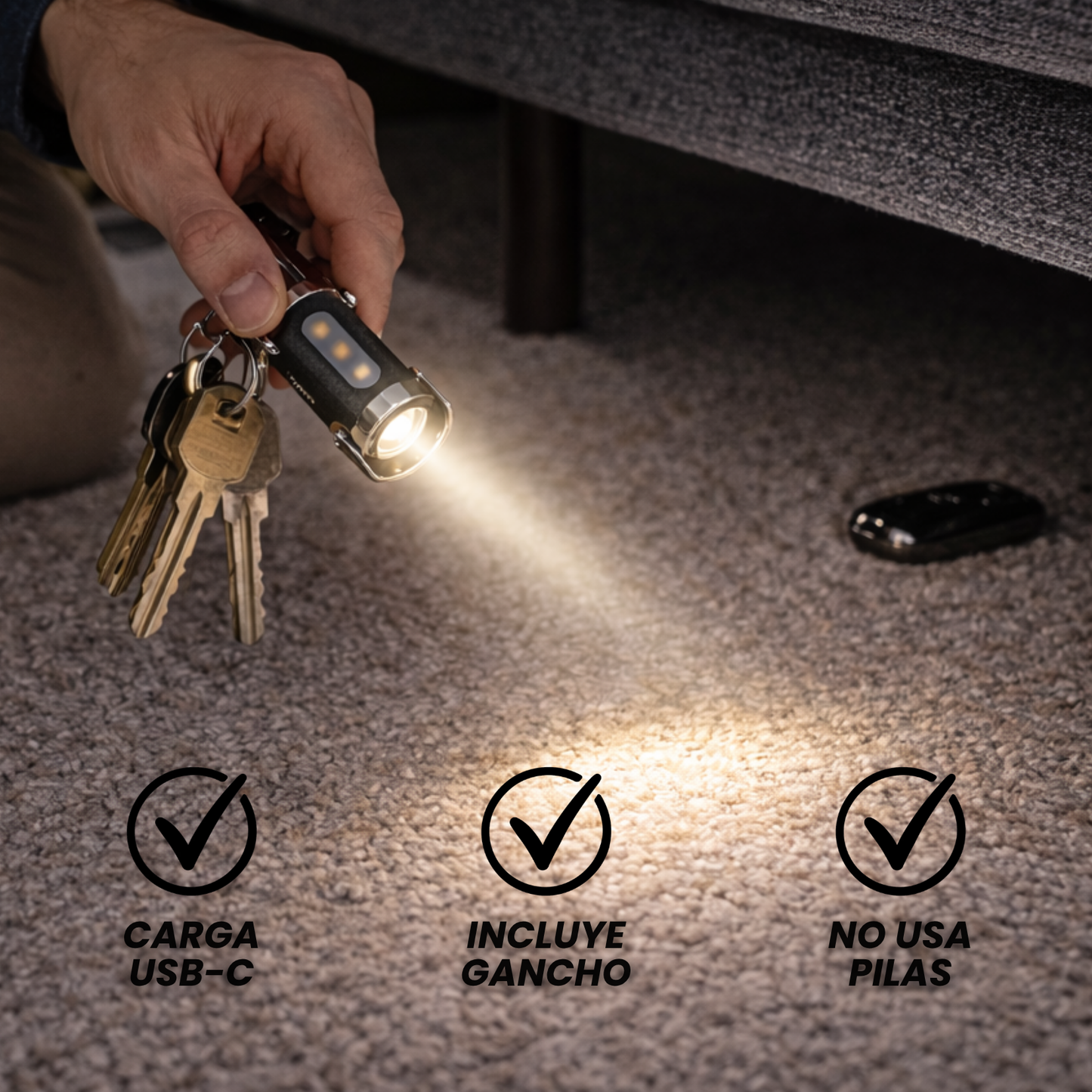 Mini linterna llavero 2x1 - Luz potente en tu bolsillo