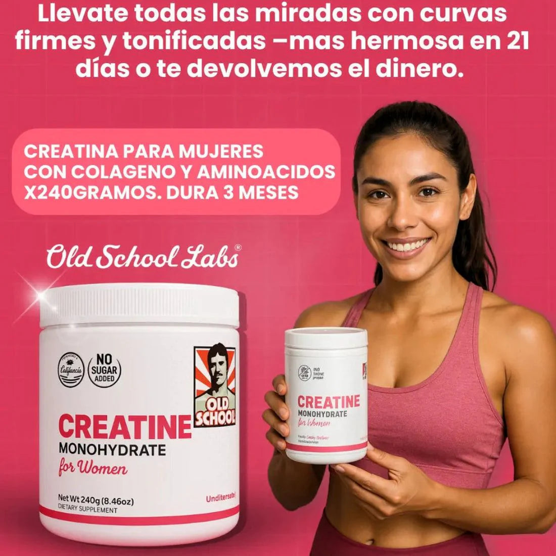 🍑 Creatina Monohidratada para Mujeres – Glúteos Más Firmes y Energía Total