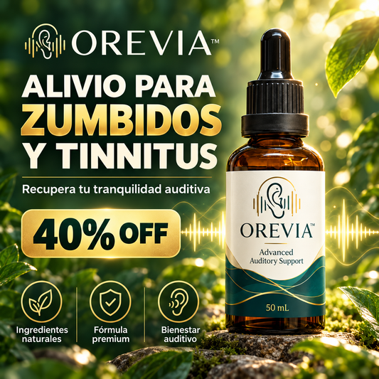 OREVIA™ – Fórmula Premium para el Bienestar Auditivo | Zumbidos y Tinnitus | 40% OFF