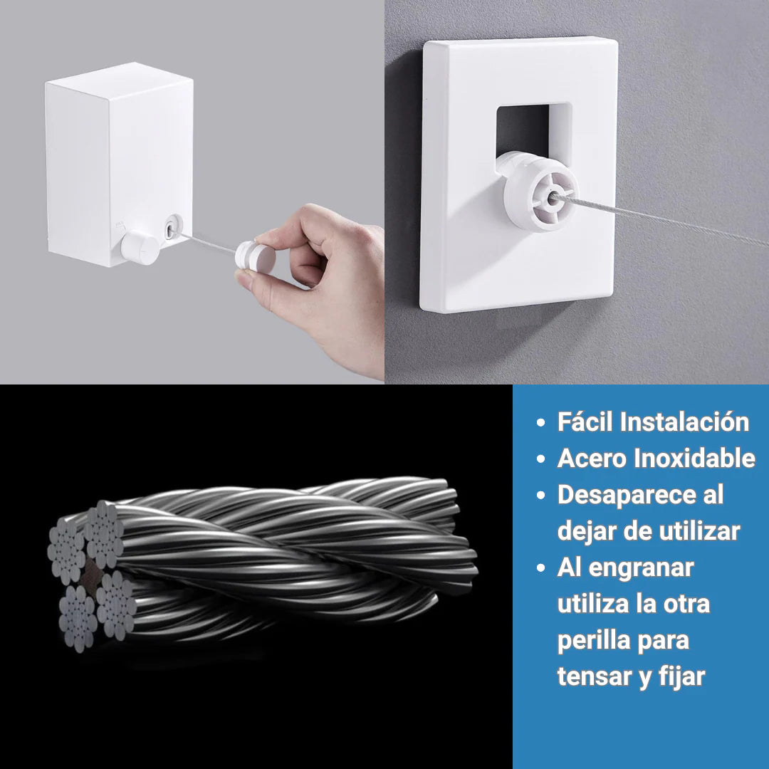 🧺 Tendedero Retráctil Extensible – Ahorra Espacio y Gana Comodidad
