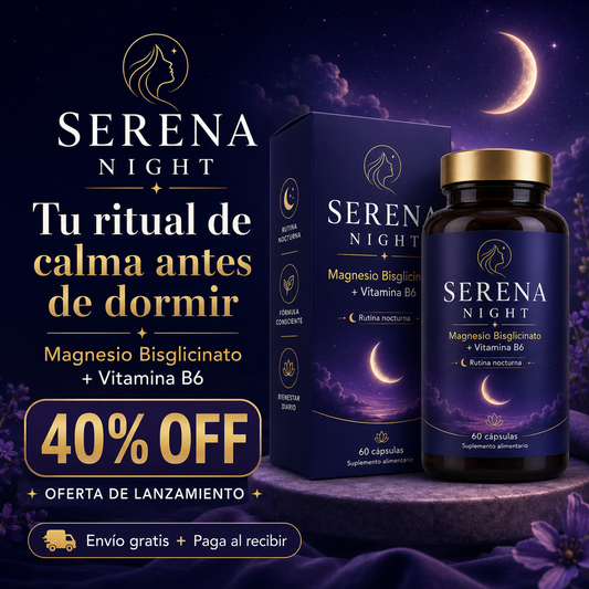 Serena Night™ – Magnesio Bisglicinato + Vitamina B6 | Rutina Nocturna