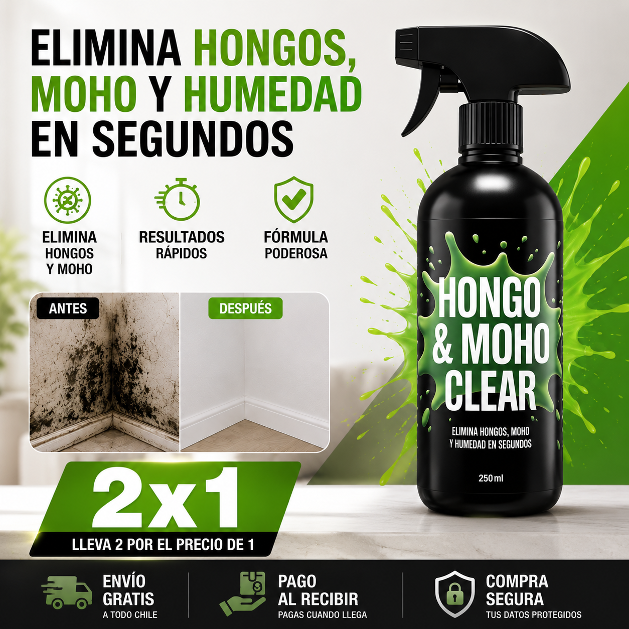Hongo y Moho Clear (Promoción 2x1) - Combate esas manchas negras desde la raíz
