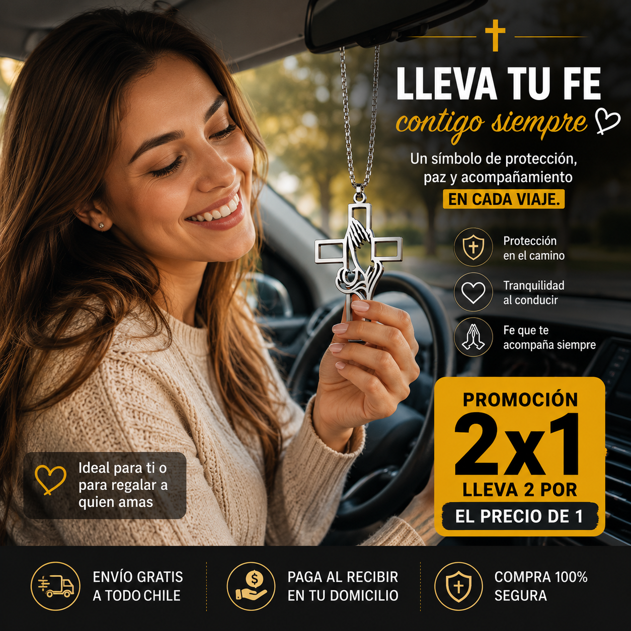 Cruz de Protección y Fe - Viajes seguros y acompañados