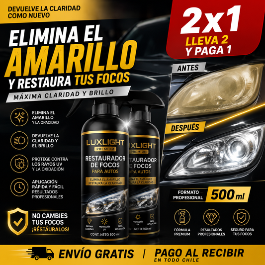 LUXLIGHT™ 2x1 – Restaurador de Focos Amarillos 500ML