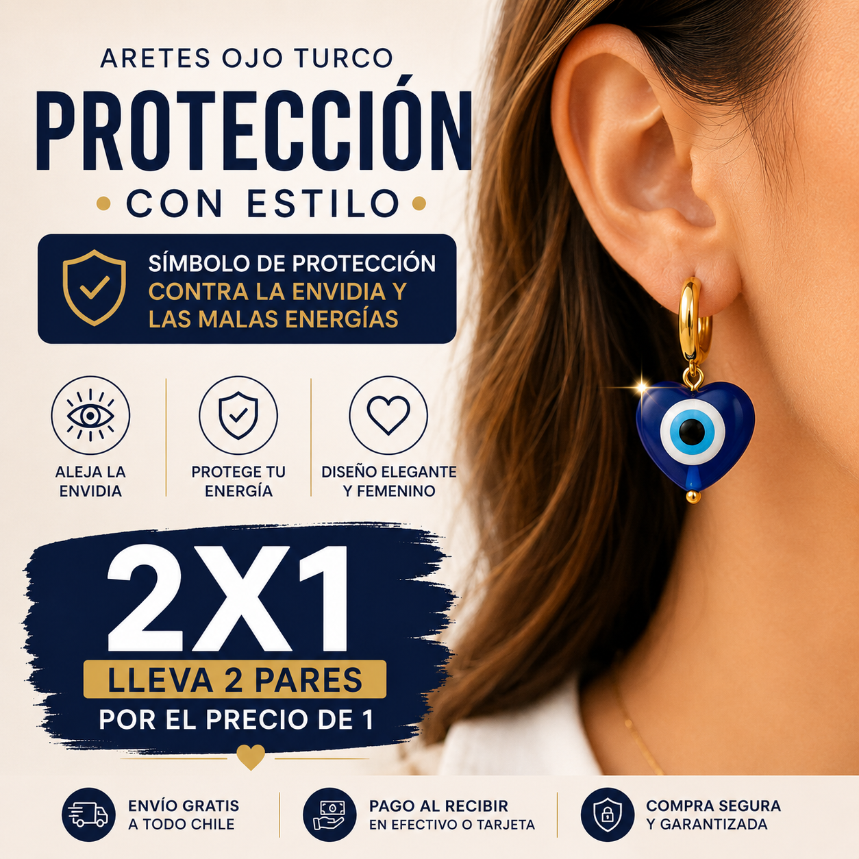 Aros de Ojo turco (Promoción 2x1) - Protección contra la envidia y las malas energías