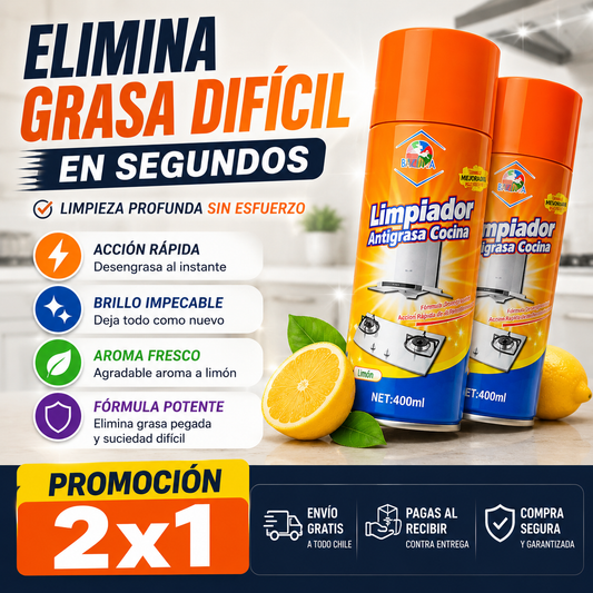 Limpiador Espuma Anti Grasa (Promoción 2x1) - Limpieza profunda sin esfuerzo