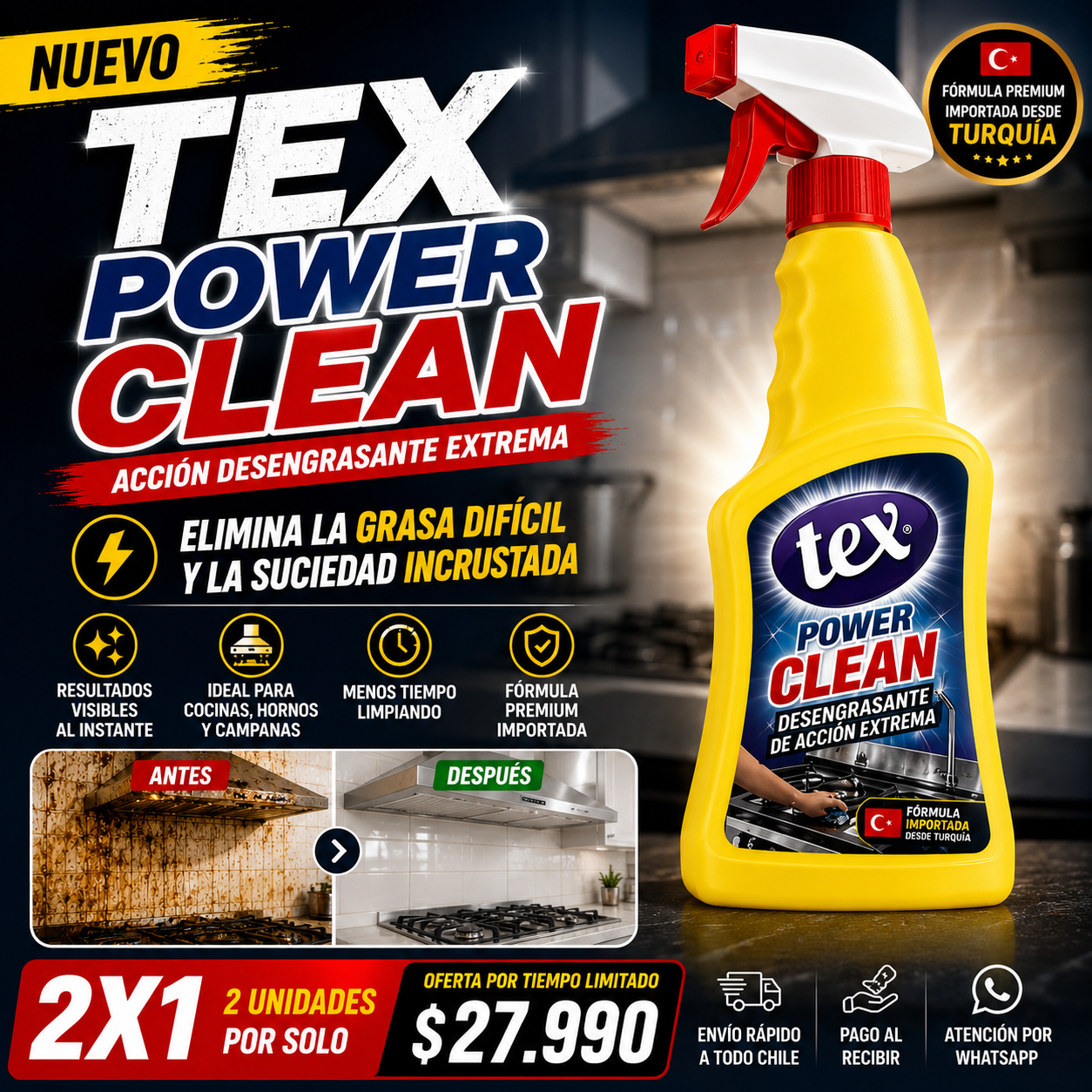 TEX Power Clean (Promoción 2x1) - Desengrasante Profesional de Acción Extrema