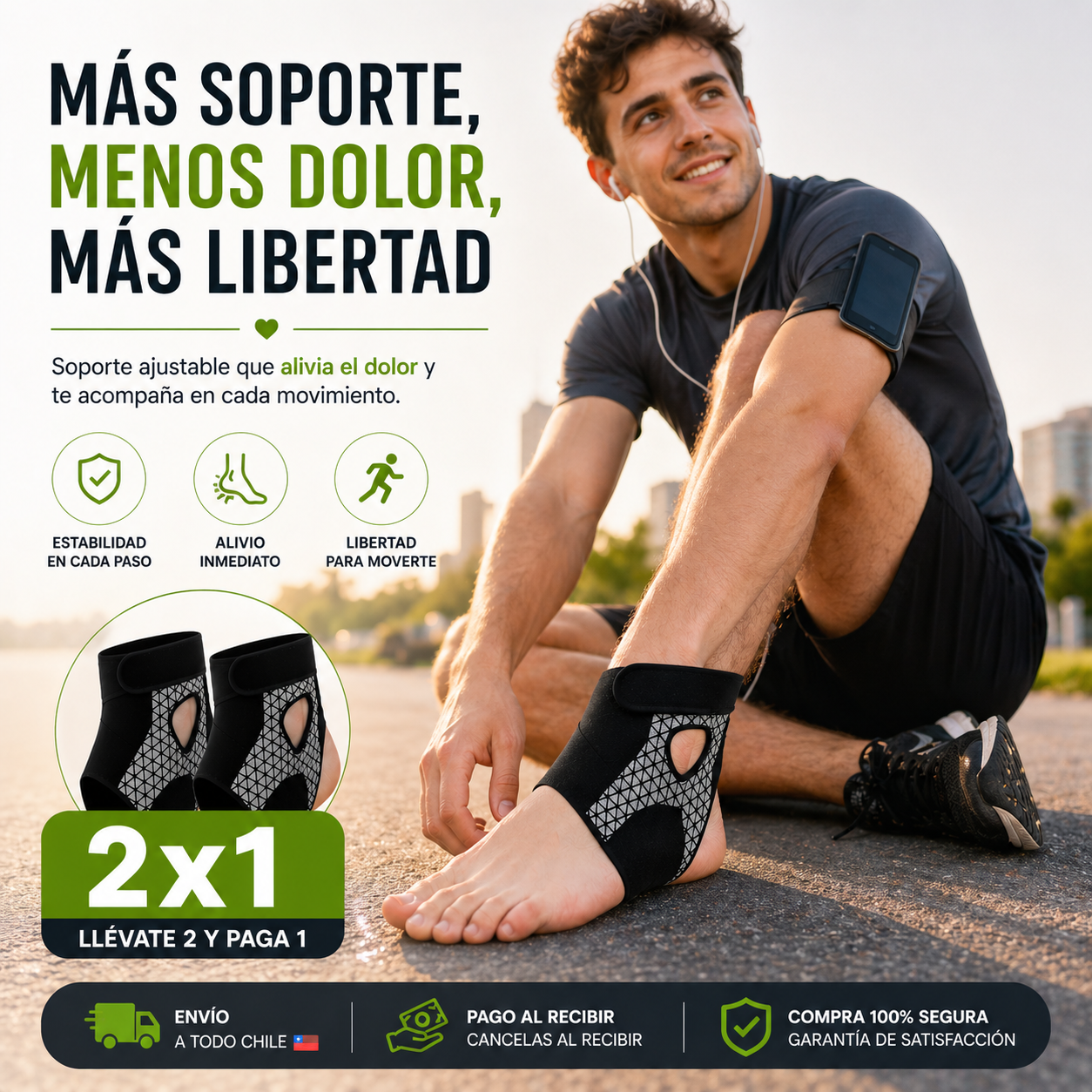 Tobillera Elástica Ajustable - Soporte profesional y Alivio del dolor