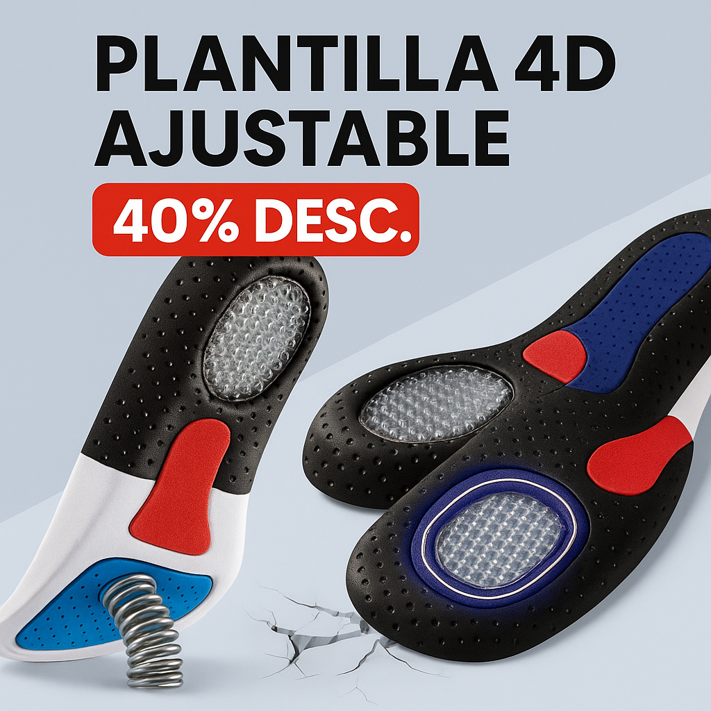 👣 Plantilla Pie 4D Talla Ajustable – Comodidad y soporte en cada paso