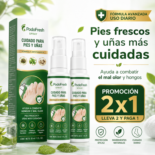 PodoFresh Spray - Spray Anti hongo y mal olor (Promoción 2x1)