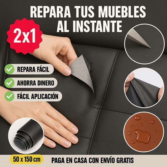 🛠️ Cuero Adhesivo Reparador 2x1 – Arregla tus muebles al instante