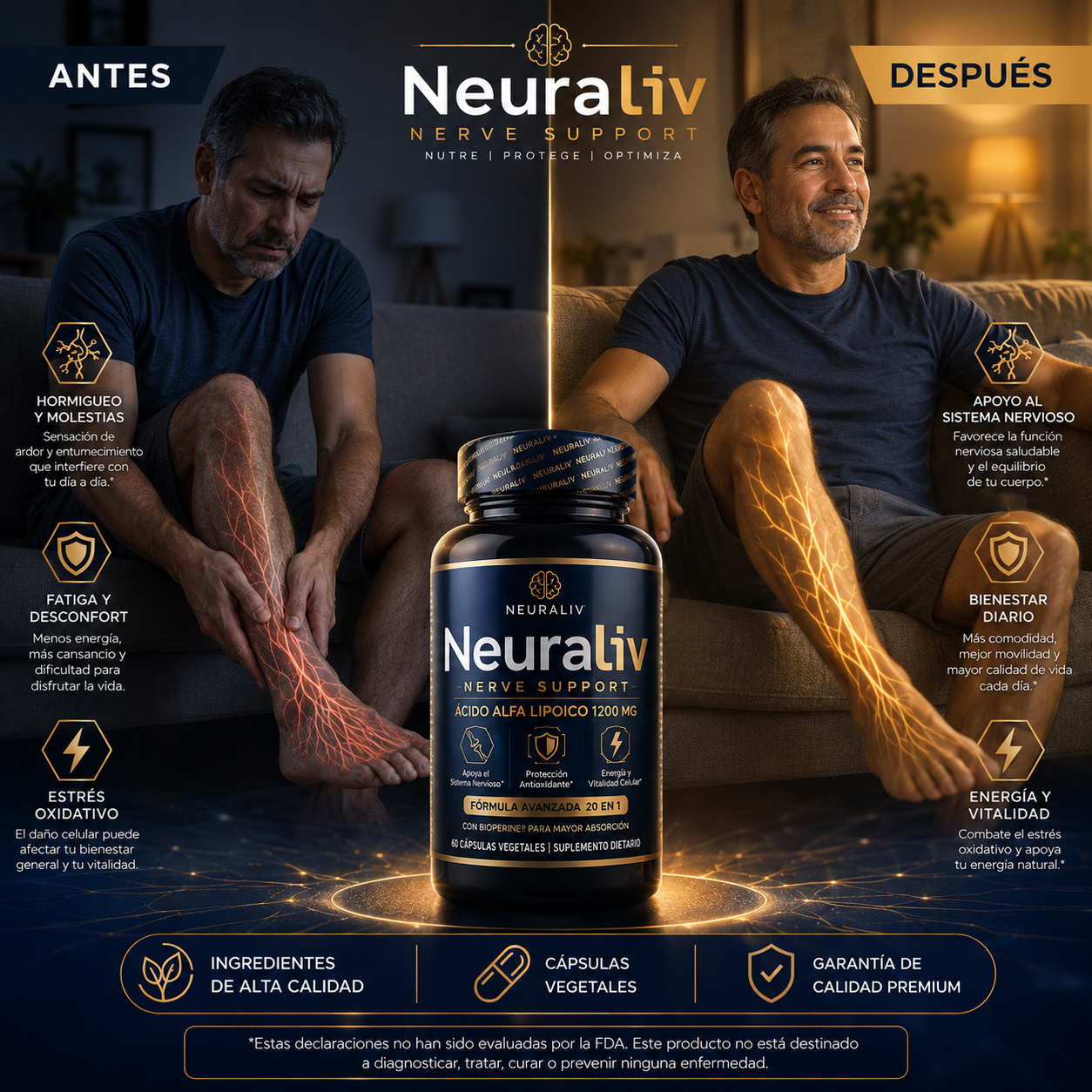 Neuraliv® – Soporte Avanzado para el Sistema Nervioso | Fórmula 20 en 1