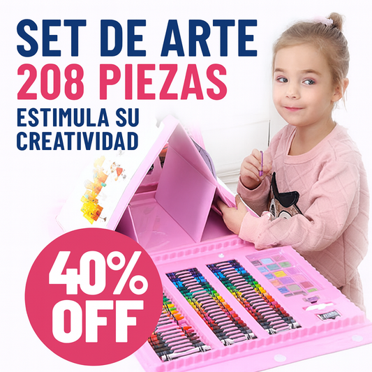 Set de Arte Maleta con 208 Piezas - El regalo perfecto para estimular su creatividad