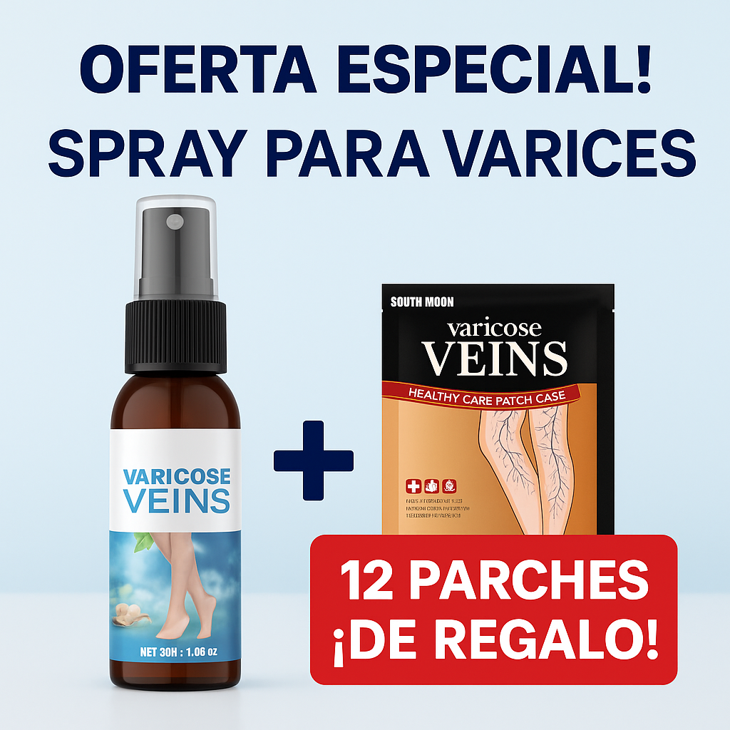 💧 Spray para Várices + 12 Parches – Piernas ligeras y saludables