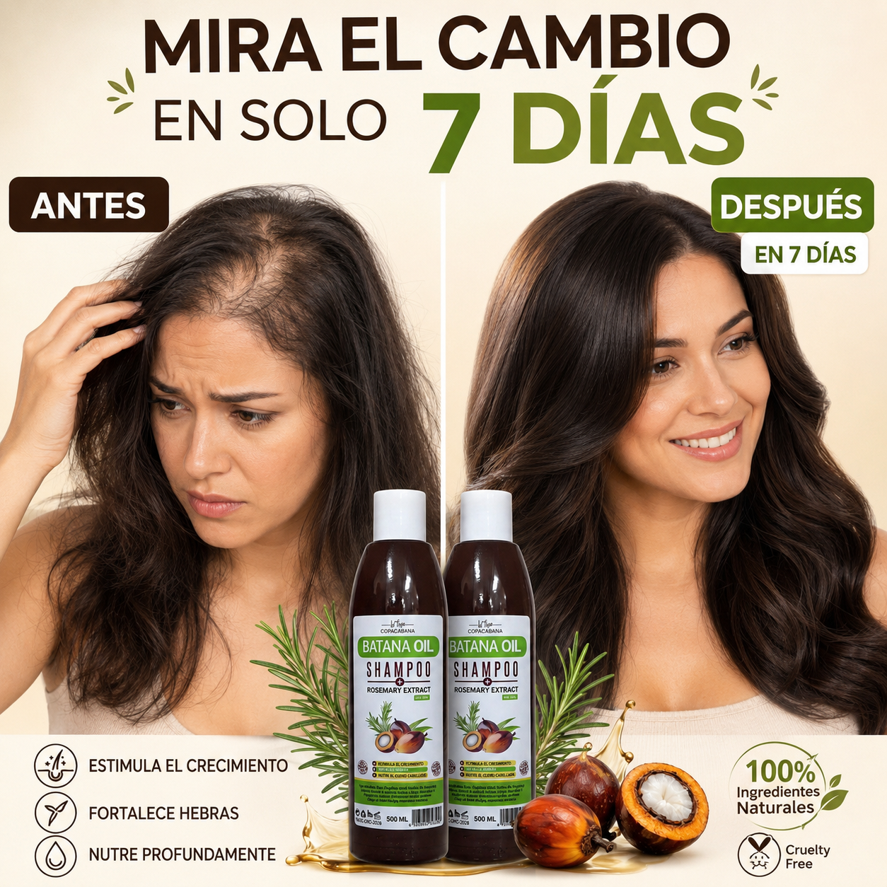 Shampoo de Batana y Romero (Promoción 2x1) - Recupera tu cabello en sólo 7 días