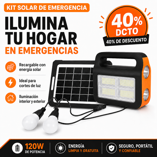 🔋 Kit Solar de Emergencia – ¡Luz asegurada en cualquier momento! ☀️💡