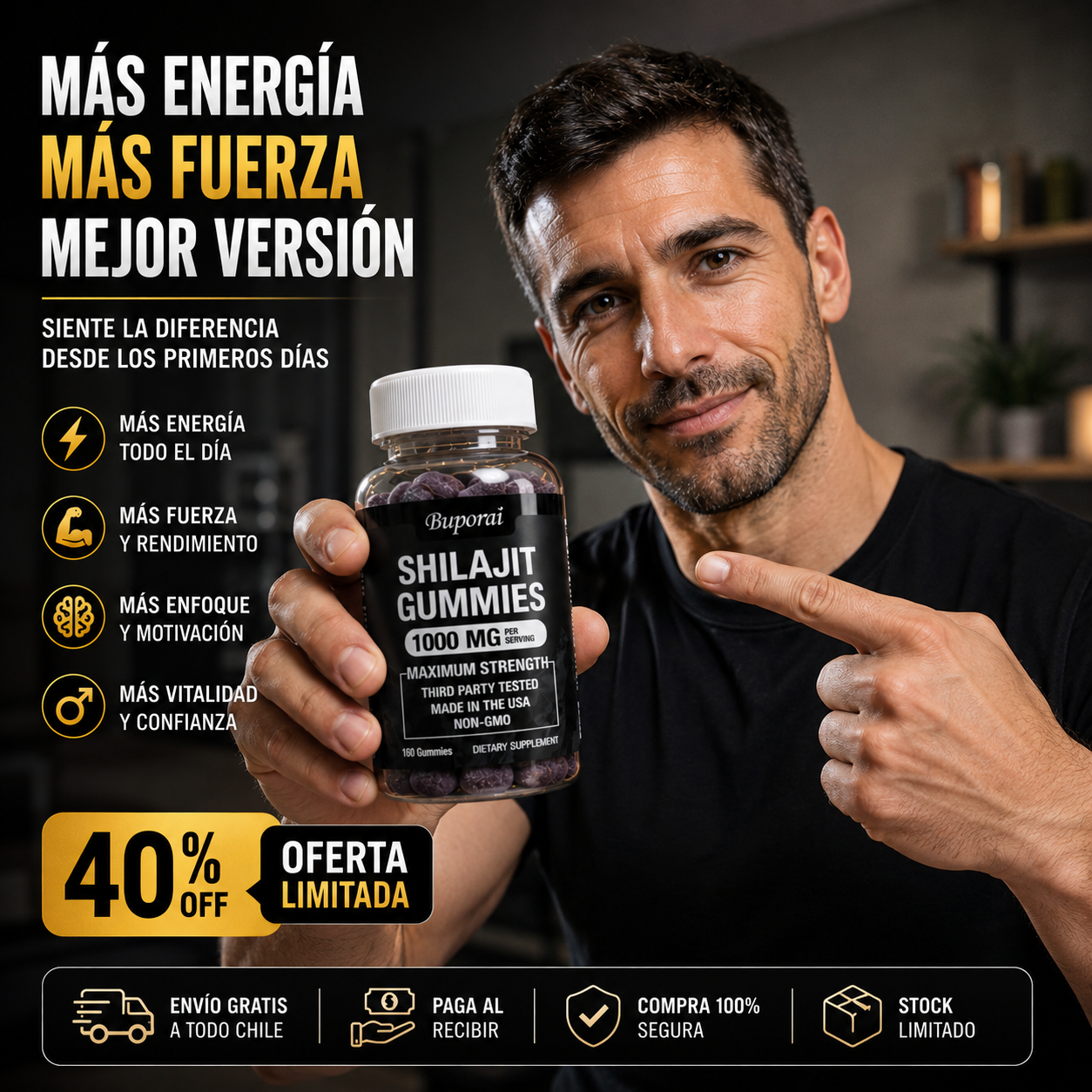 Shilajit en gomitas 1000mg - Vuelve a sentir tu mejor versión