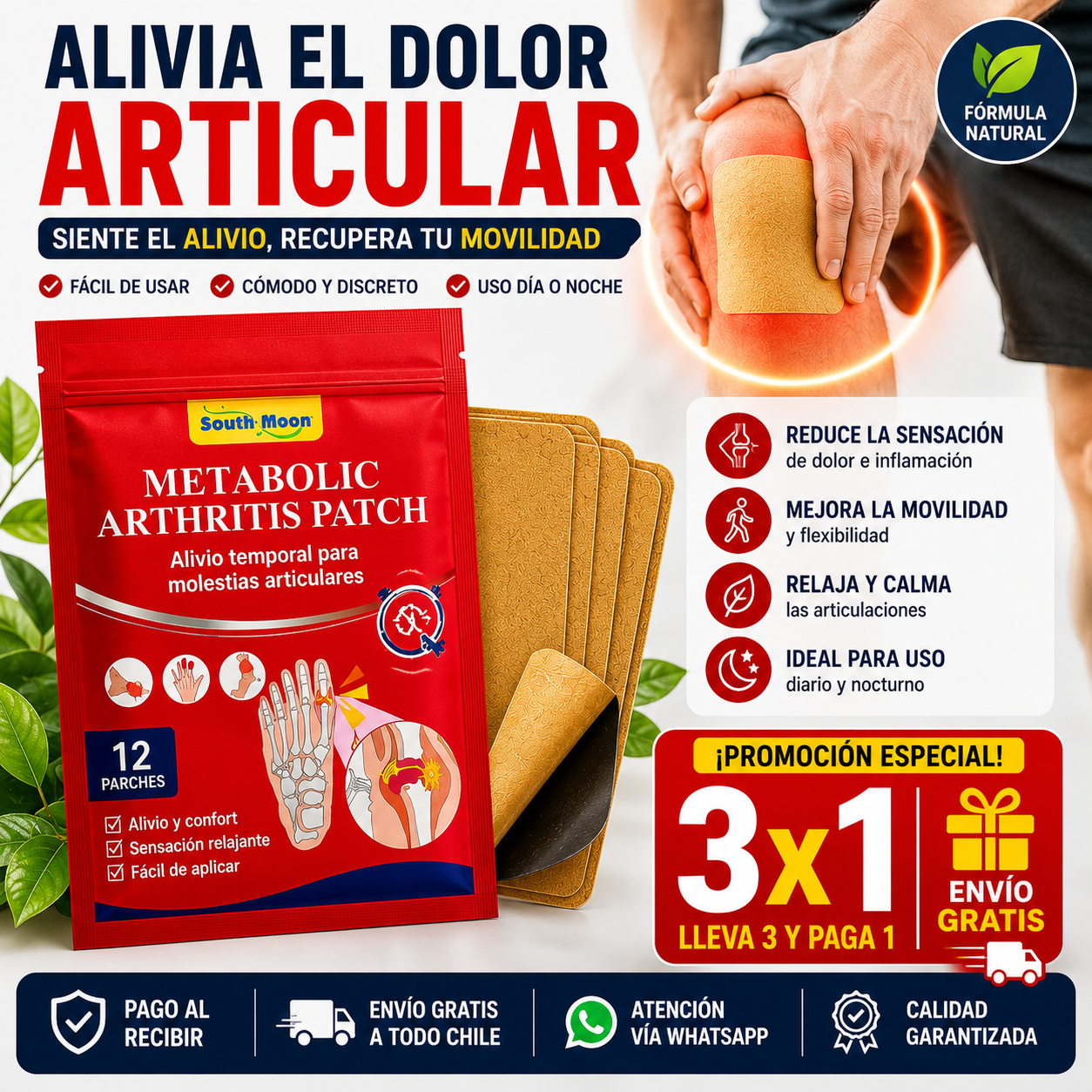 Parches Transdérmicos para el Alivio del Dolor Articular - Oferta 3x1
